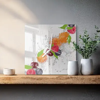 Stakleni četvrtasti sat Voće