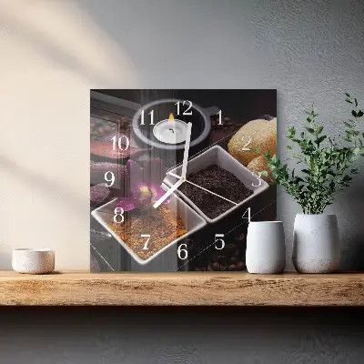 Stakleni četvrtasti sat Orhideja