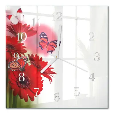 Stakleni četvrtasti sat Gerbera