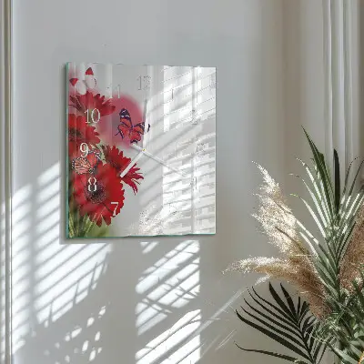Stakleni četvrtasti sat Gerbera