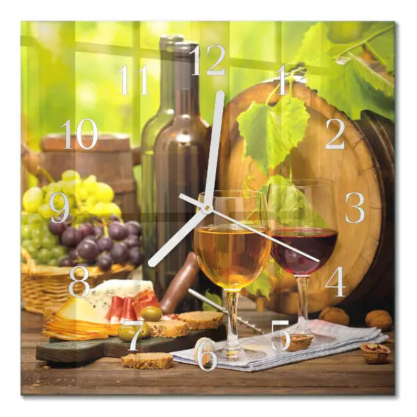 Stakleni četvrtasti sat Grožđe za vino