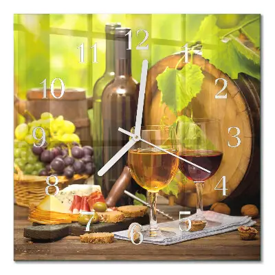 Stakleni četvrtasti sat Grožđe za vino
