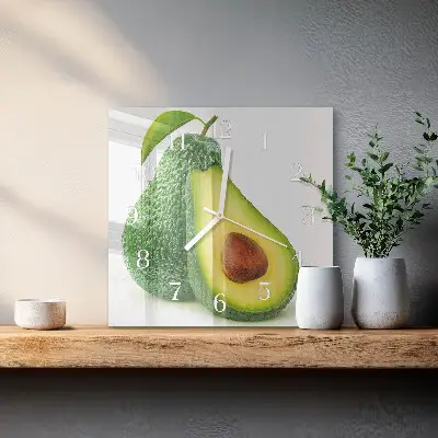 Stakleni četvrtasti sat Avokado