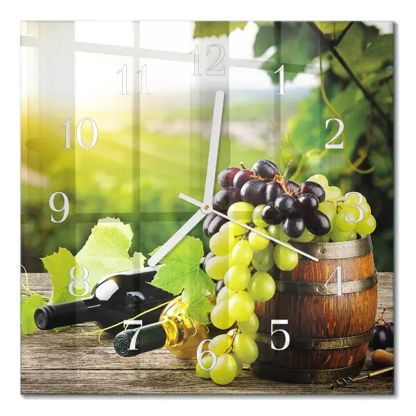 Stakleni četvrtasti sat Vino od grožđa