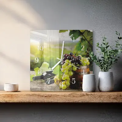 Stakleni četvrtasti sat Vino od grožđa
