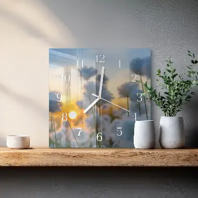 Stakleni četvrtasti sat Pamuk