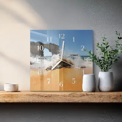 Stakleni četvrtasti sat Plaža