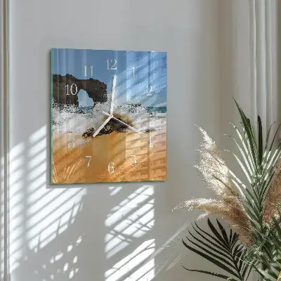Stakleni četvrtasti sat Plaža