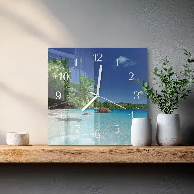 Stakleni četvrtasti sat Otok Palm
