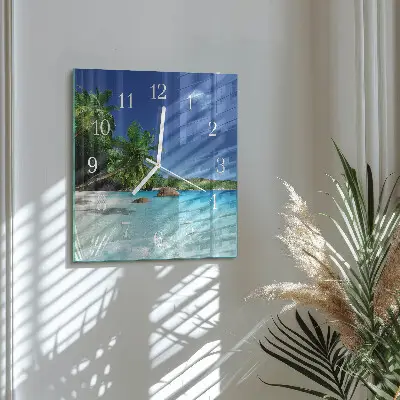 Stakleni četvrtasti sat Otok Palm