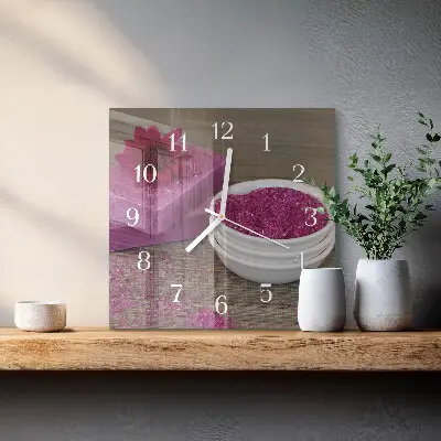 Stakleni četvrtasti sat Cvijet