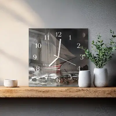 Stakleni četvrtasti sat Jedrilica