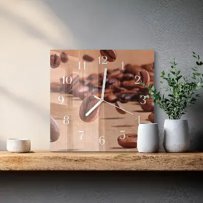 Stakleni četvrtasti sat Zrna kave