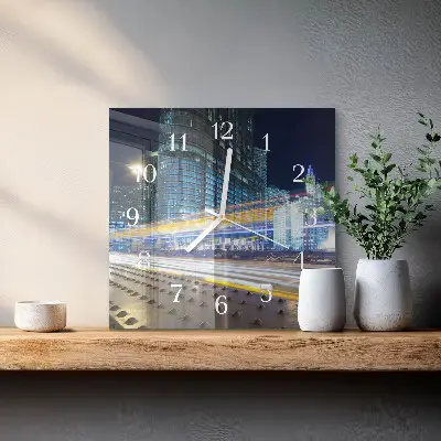 Stakleni četvrtasti sat Horizont