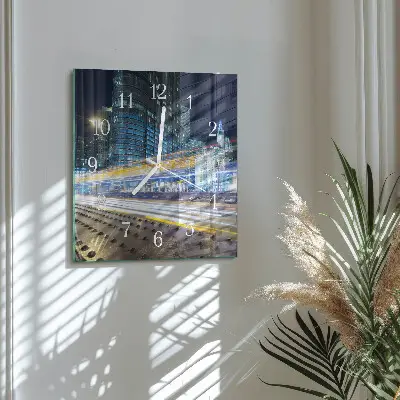 Stakleni četvrtasti sat Horizont