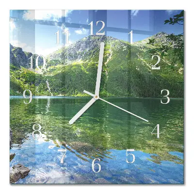Stakleni četvrtasti sat Planinsko jezero