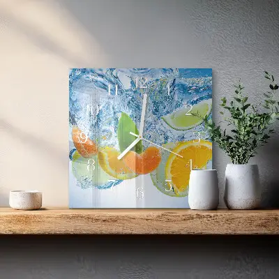 Stakleni četvrtasti sat Citrusna biljka