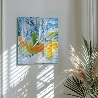 Stakleni četvrtasti sat Citrusna biljka