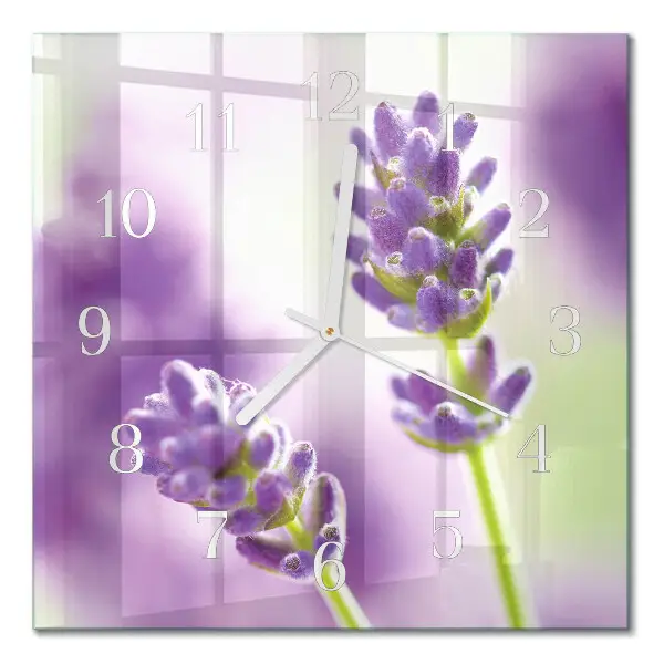 Stakleni četvrtasti sat Lavanda