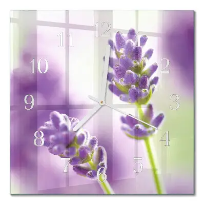 Stakleni četvrtasti sat Lavanda
