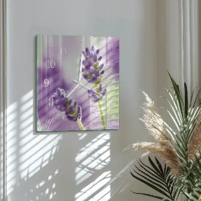 Stakleni četvrtasti sat Lavanda
