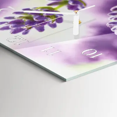 Stakleni četvrtasti sat Lavanda