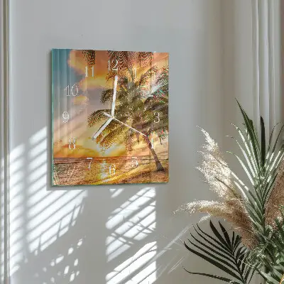 Stakleni četvrtasti sat Zalazak sunca