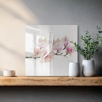 Stakleni četvrtasti sat Magnolija