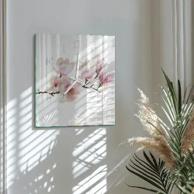 Stakleni četvrtasti sat Magnolija