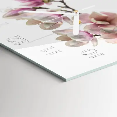 Stakleni četvrtasti sat Magnolija