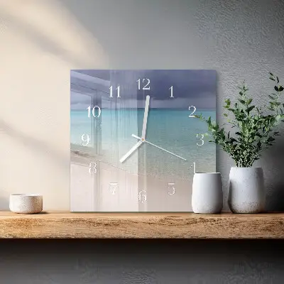 Stakleni četvrtasti sat Plaža