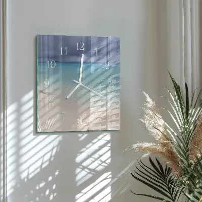 Stakleni četvrtasti sat Plaža