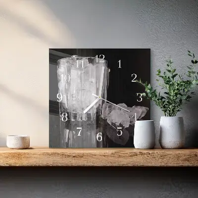 Stakleni četvrtasti sat Led