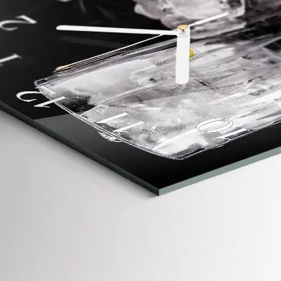 Stakleni četvrtasti sat Led