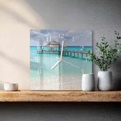 Stakleni četvrtasti sat Plaža