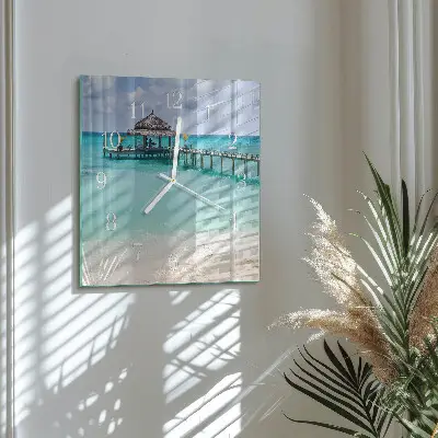 Stakleni četvrtasti sat Plaža