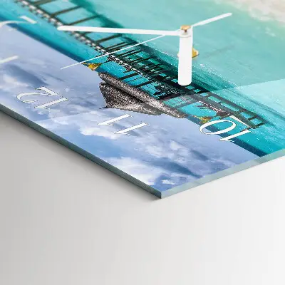 Stakleni četvrtasti sat Plaža