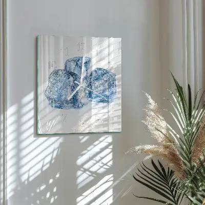 Stakleni četvrtasti sat Led