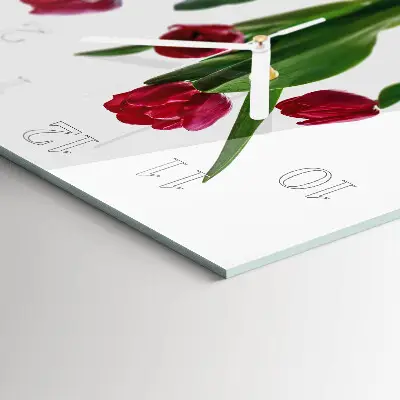 Stakleni četvrtasti sat Tulipani