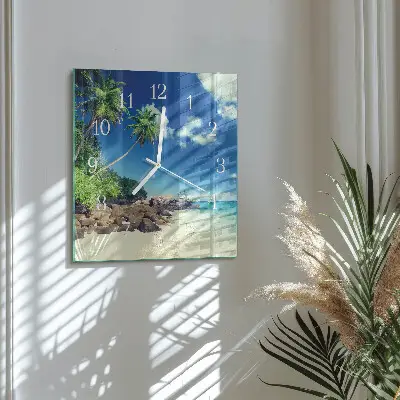 Stakleni četvrtasti sat Palm Beach