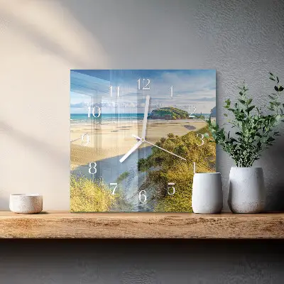 Stakleni četvrtasti sat Plaža