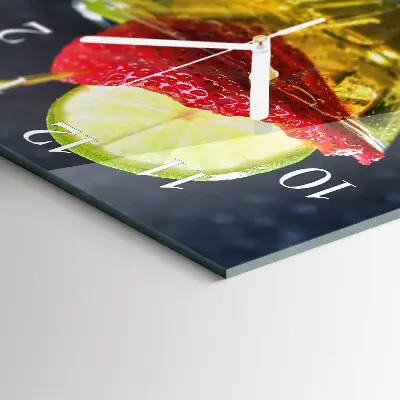 Stakleni četvrtasti sat Koktel