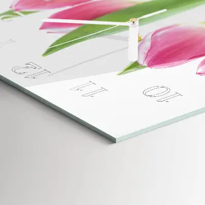 Stakleni četvrtasti sat Tulipani