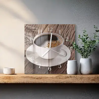 Stakleni četvrtasti sat Kava