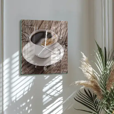 Stakleni četvrtasti sat Kava