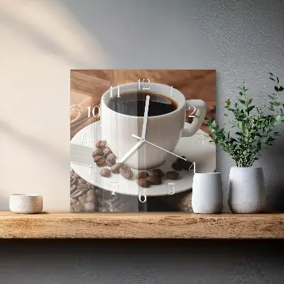 Stakleni četvrtasti sat Kava