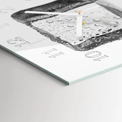Stakleni četvrtasti sat Led