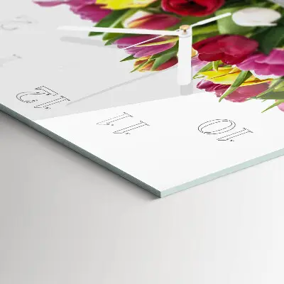 Stakleni četvrtasti sat Tulipani