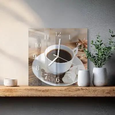 Stakleni četvrtasti sat Kava