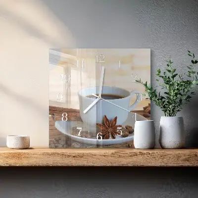 Stakleni četvrtasti sat Kava